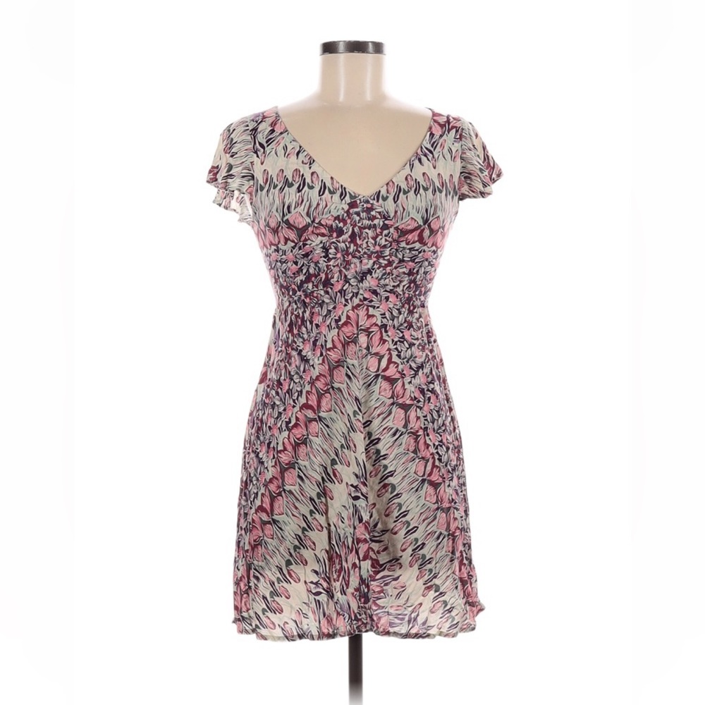 Free People | Pink and Purple Floral Mini Dress, Size 2